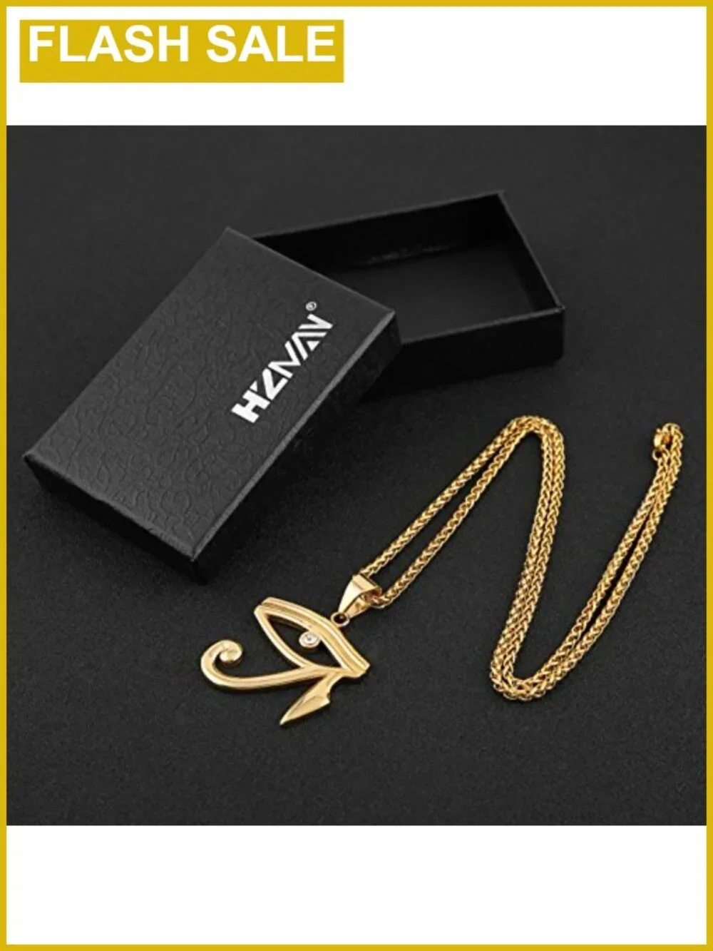 Eye of Horus Pendant Necklace Stainless Steel Ancient Egyptian Protection Charm